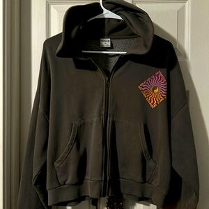 Hurley zip up crop hoodie